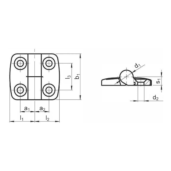 Aluminiumdruckguss-Scharnier links und aushängbar - 2