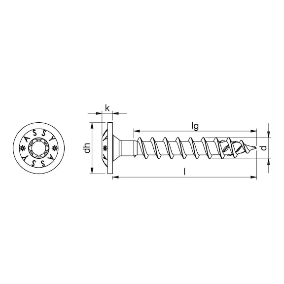 ASSY<SUP>®</SUP> 4 WH post screw Steel zinc plated full thread washer head - 2