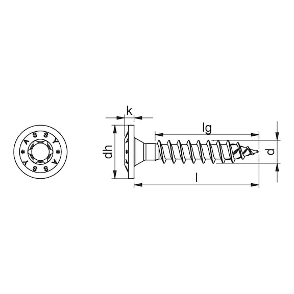 ASSY<SUP>®</SUP> 4 A2 BP slate screw A2 stainless steel plain full thread back panel head - 2