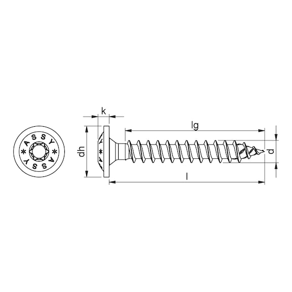 ASSY<SUP>®</SUP> 4 A2 WH post screw A2 stainless steel plain full thread washer head - 2