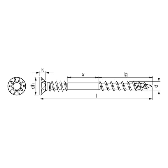 ASSY<SUP>®</SUP> 4 P CSMP universal screw Steel zinc plated partial thread with underhead thread milling pockets head - 2