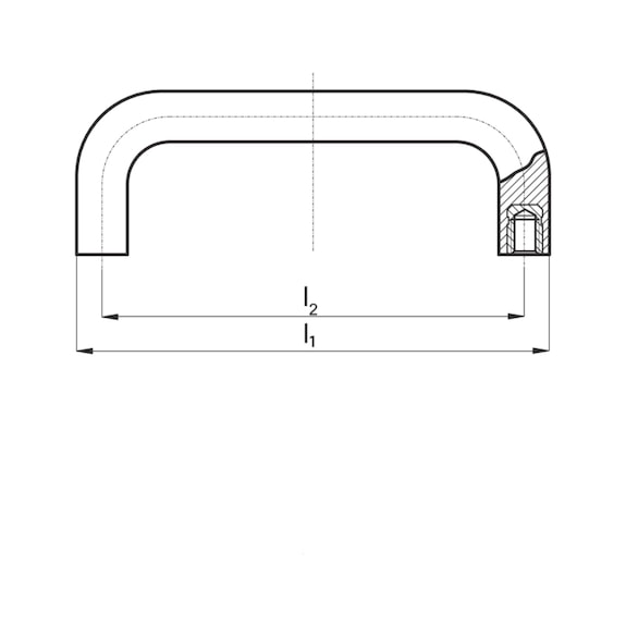 Bar handle with blind hole thread - 2