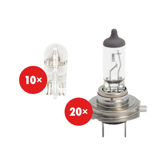 Hal. bulb Longlife + glass socket bulb set 30 pcs