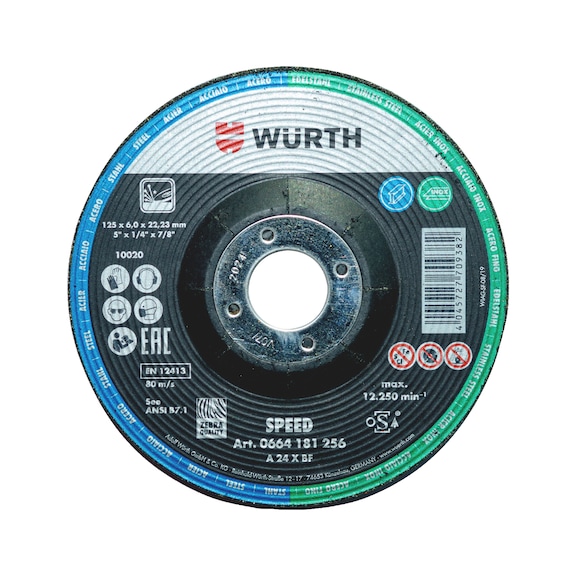 Speed rough grinding disc for steel and stainless steel - 1