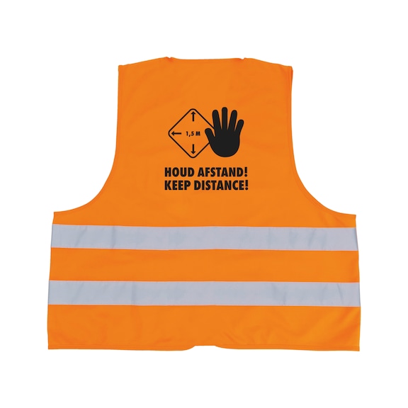 Hi-vis vest With a keep distance logo on the back