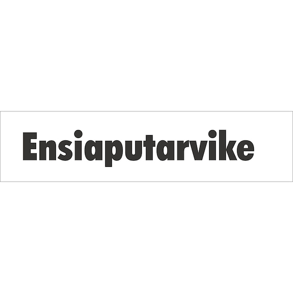 "Ensiaputarvikkeet" (First Aid Accessories) sticker