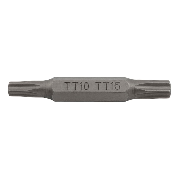 Inserto doppio, TX Con foro, per cacciavite portainserti con attacco 4 mm  - INSERTO-DOPPIO-ATT4MM-TX10/TX15-CON-FORO
