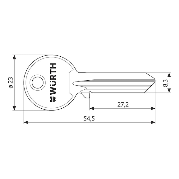 Key blank for profile cylinder ECO2 - 2