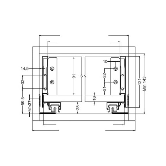 Συρτάρι Slidebox H121 Λεπτό μεταλλικό συρτάρι - ΣΕΤ ΣΥΡΤΑΡΙΟΥ EVOBOX SLIM ΛΕΥΚ.121X450MM