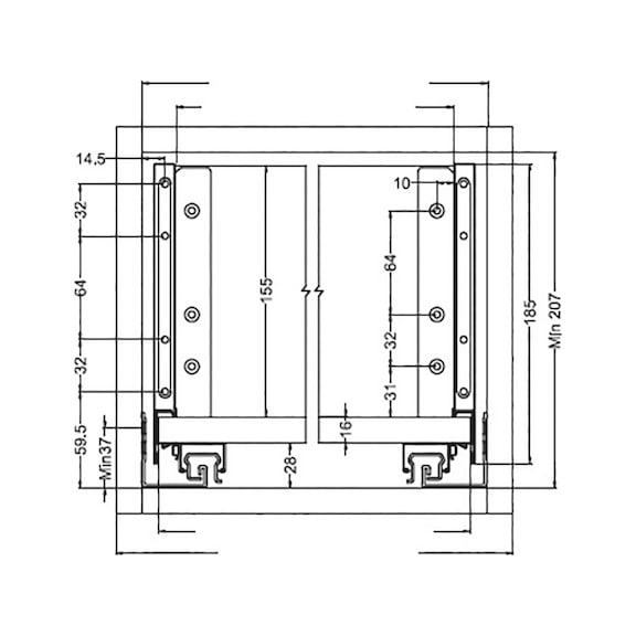 H185 Drawer slidebox Slender Metal Drawer - 6