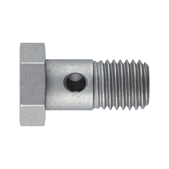 Hohlschraube DIN 7643, Stahl Zink-Nickel silber (ZNSHL), kurze Auführung - 1