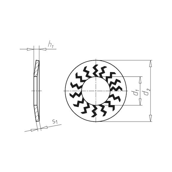 Locking disc spring washer Type E - 2