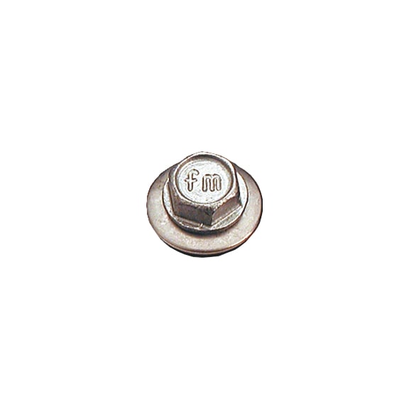 Plumber's sealing screw, stainless steel, AISI 410 - SCR-HEX-FLG-WSH14-WS8-AISI410-4,8X25