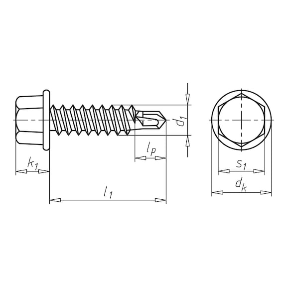 piasta<SUP>®</SUP> drilling screw, hexagon head A2 stainless steel with drill tip and moulded thread made of hardened steel - 2