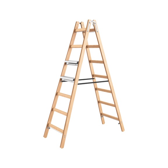 Hybrid ladder, one-sided with aluminium steps - STANDLDR-HYBRID-2X7-(W.1SD-2ALU-STEP)