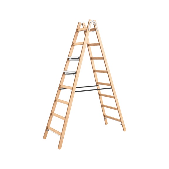 Hybrid ladder, one-sided with aluminium steps - STANDLDR-HYBRID-2X8-(W.1SD-2ALU-STEP)