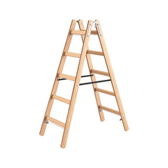Drevený odolný rebrík so stupňami - REBRIK DREVENY 2X5 PRIECOK