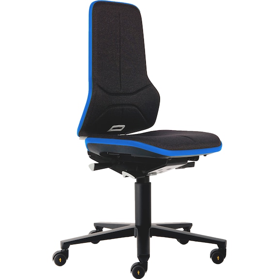 Neon ESD swivel work chair - ERGO-STUHL-NEON-BASIS-ROLLEN-ESD-BL