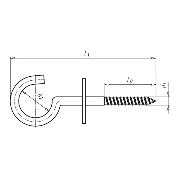 Screw hook with collar - 2