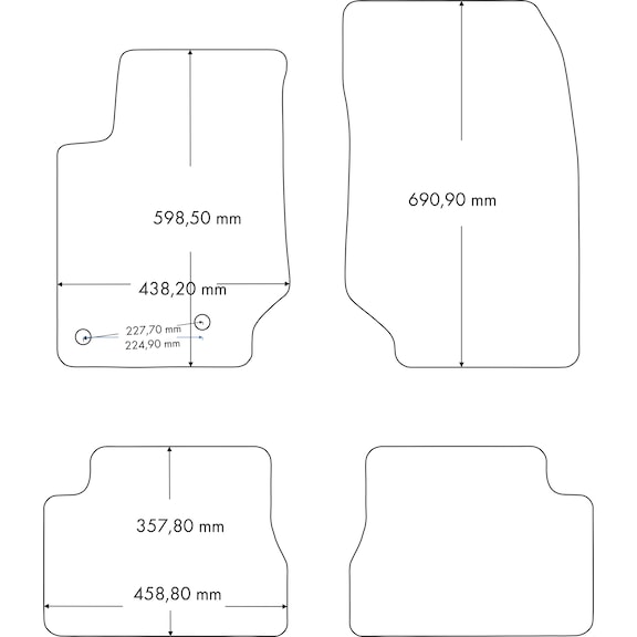 Kit tappetini - TAPP-AUTO-(OPEL CORSA 2019 F1V)-4PZ