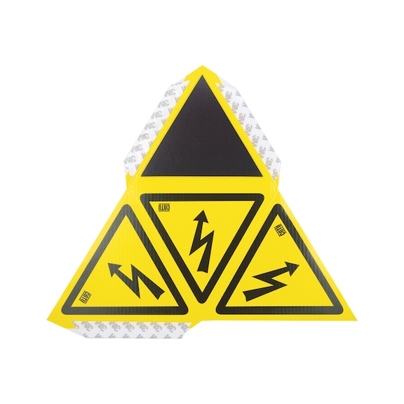 Tetraëdrisch waarschuwingsbord 'Gevaarlijke elektrische spanning' - 2
