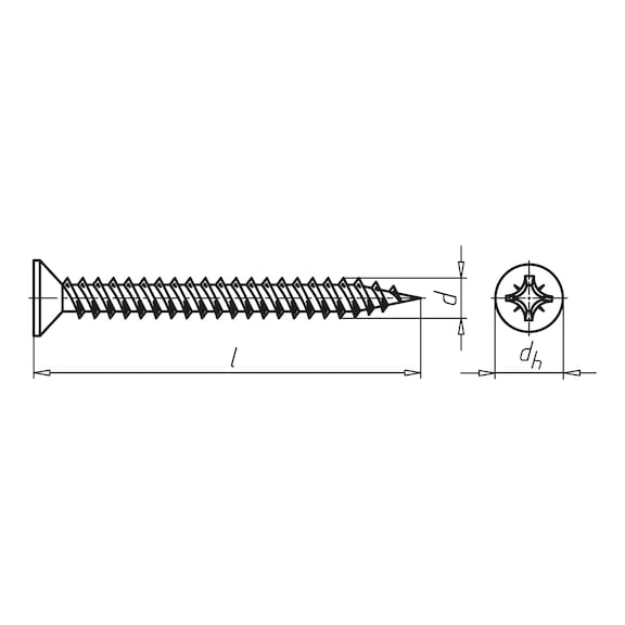 WÜPOFAST<SUP>®</SUP>, yellow galvanised Particle board screw - 2