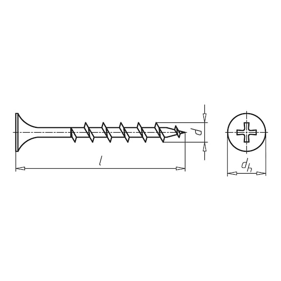 Dry wall screw with coarse thread - 2