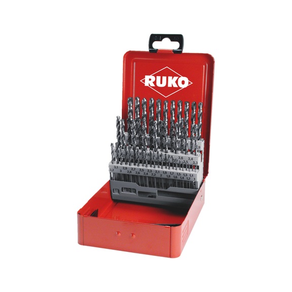 Twist drill bit, metal assortment/set 50&nbsp;pieces Ruko 214217 HSS-G DIN 338 - DRL-SPRL-RUKO214217-DIN338-(D1-5,9)-0,1