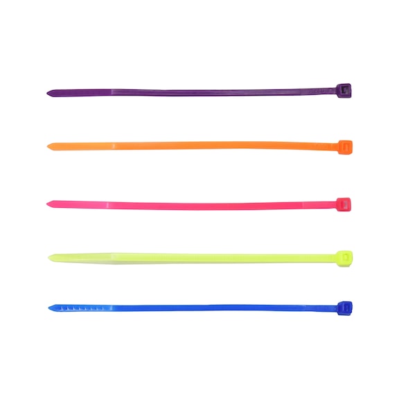 Cable tie set with mixed colours 100pcs - 1