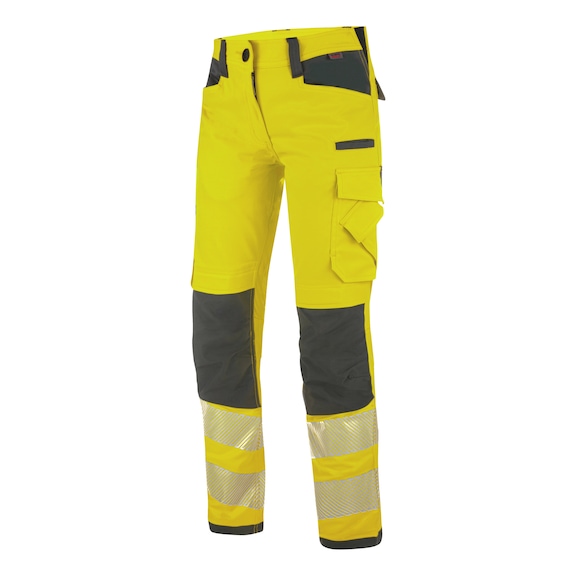 Women's neon high-visibility trousers - TROUSERS NEON LADY YELLOW/GREY 44