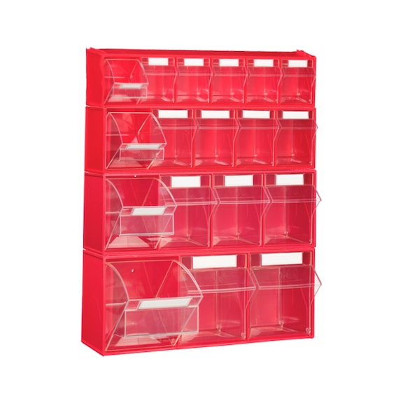 Storage box set with 18 drawers, 4pcs - 18 UNIT BIN SYSTEM