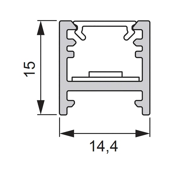 LED-Unterbauprofil UBP-1 aus Aluminium für LED-Lichtbänder - 3