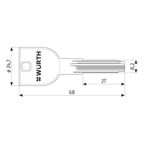 Blank key For bearing cylinder W6X - 2