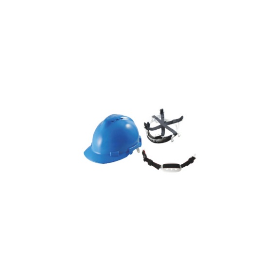 插孔式透氣安全盔 AM LINE - 透氣安全盔(插孔式) 藍色含下巴帶快拆款