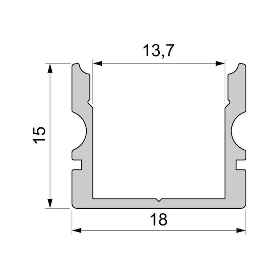 LED support profile UBP-8 For screwing on or clipping onto retaining clips - 2