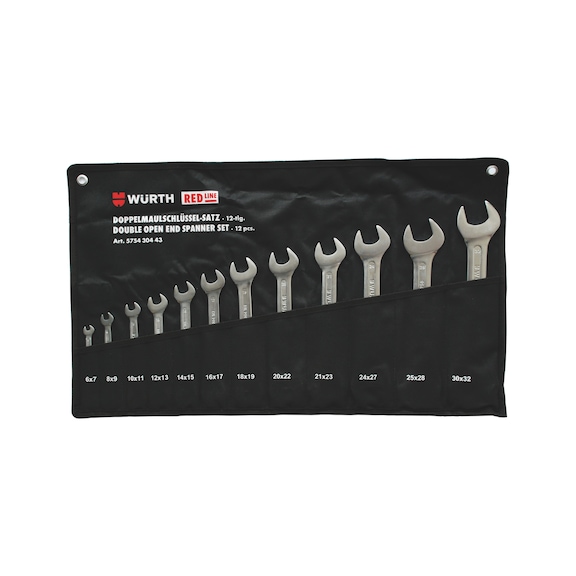 Double open-end wrench assortment 12 pieces