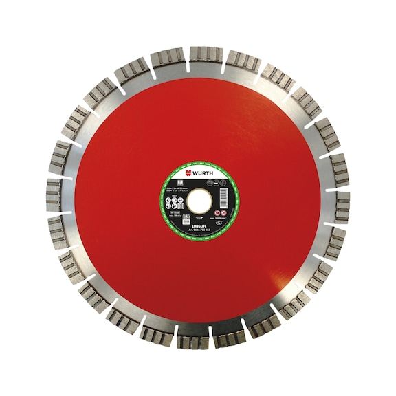 Long-life diamond cutting disc for horticulture and landscaping For stationary saws/bench saws - CUTDISC-DIA-LL-TSAW-GALA-BR30/25-D350MM