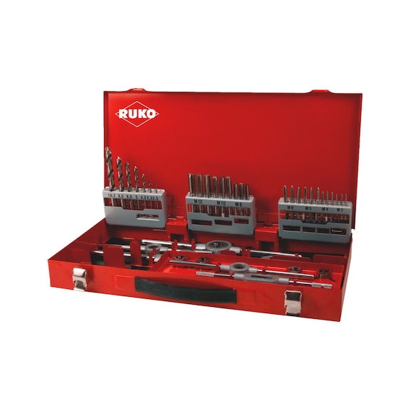 Thread cutting tool set HSS 44 pcs Ruko - HNDTAP-RUKO-245030-HSS-M3-M12