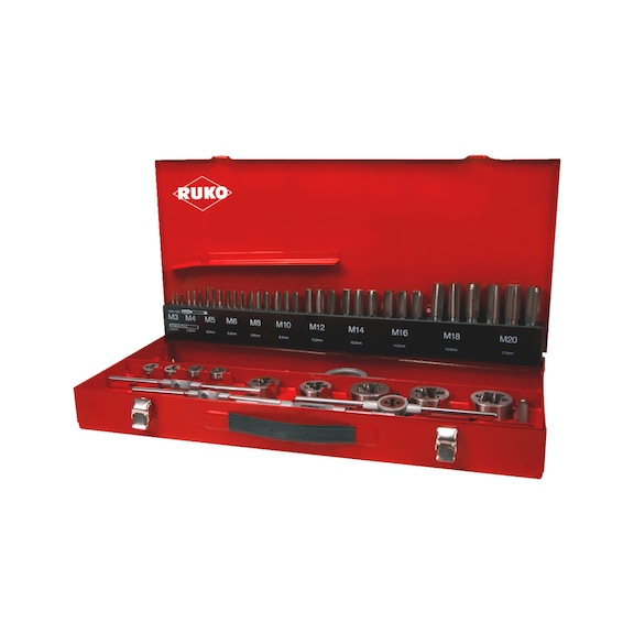 Thread cutting tool set HSCo 54 pcs Ruko - HNDTAP-RUKO-245040E-HSSE-M3-M20-54PCS