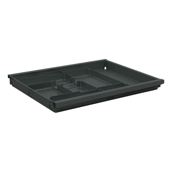OrgaAer steel pencil tray With inset plastic utensil insert - AY-PENTRAY-OFFICE-ST-BLACK