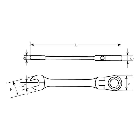 Ratchet comb. wrench, flexible - 2