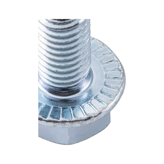 Hexagon head serrated screw with flange W-0274, steel 8.8, zinc-plated, blue passivated (A2K) - 3