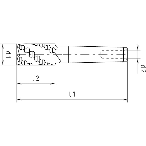 Schaftfräser HSCo8, DIN 845 B (C), kurz, Morsekegelschaft - 2