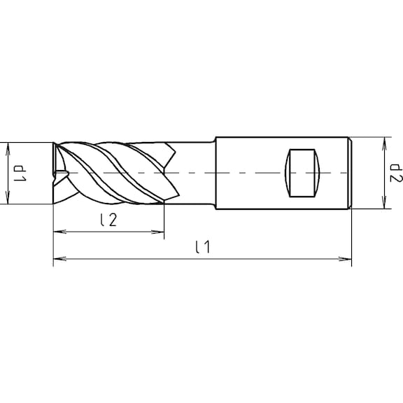 HPC-Schaftfräser Speedcut 4.0-Universal, kurz, Vierschneider, ungleiche Drallsteigung - 2