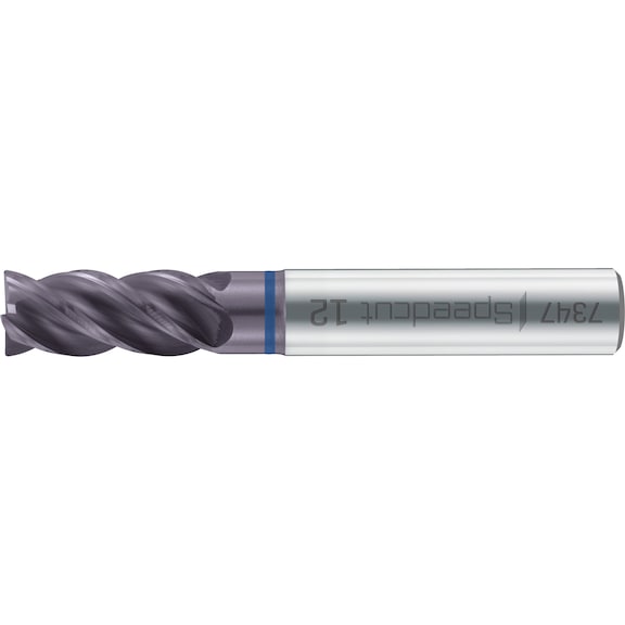 Solid carbide end mill Speedcut Inox, DIN 6527L, long, optional, four-lipped drill, uneven angle of twist gradient - 1