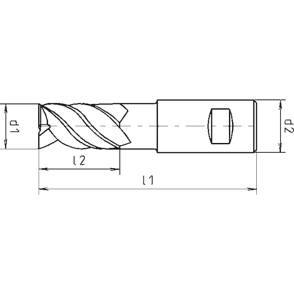 HPC end mill Speedcut 4.0 Inox, DIN 6527L, long, four-lipped drill, uneven angle of twist gradient - 2