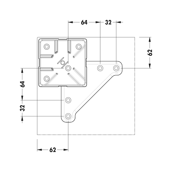 Pied de table carré réglable - 7