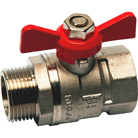 Ball valve brass F/M with wing handle - BALVLVE-WNGLEVR-IT/ET-BRS-(NI)-G3/8