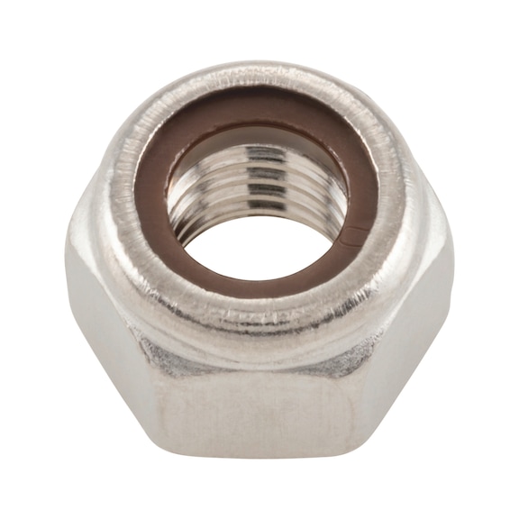 Hexagon nut with clamping piece (brown, non-metal insert) - 1
