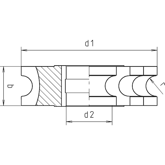 Half-round profile cutter HSS DIN 855  Recessed - 2